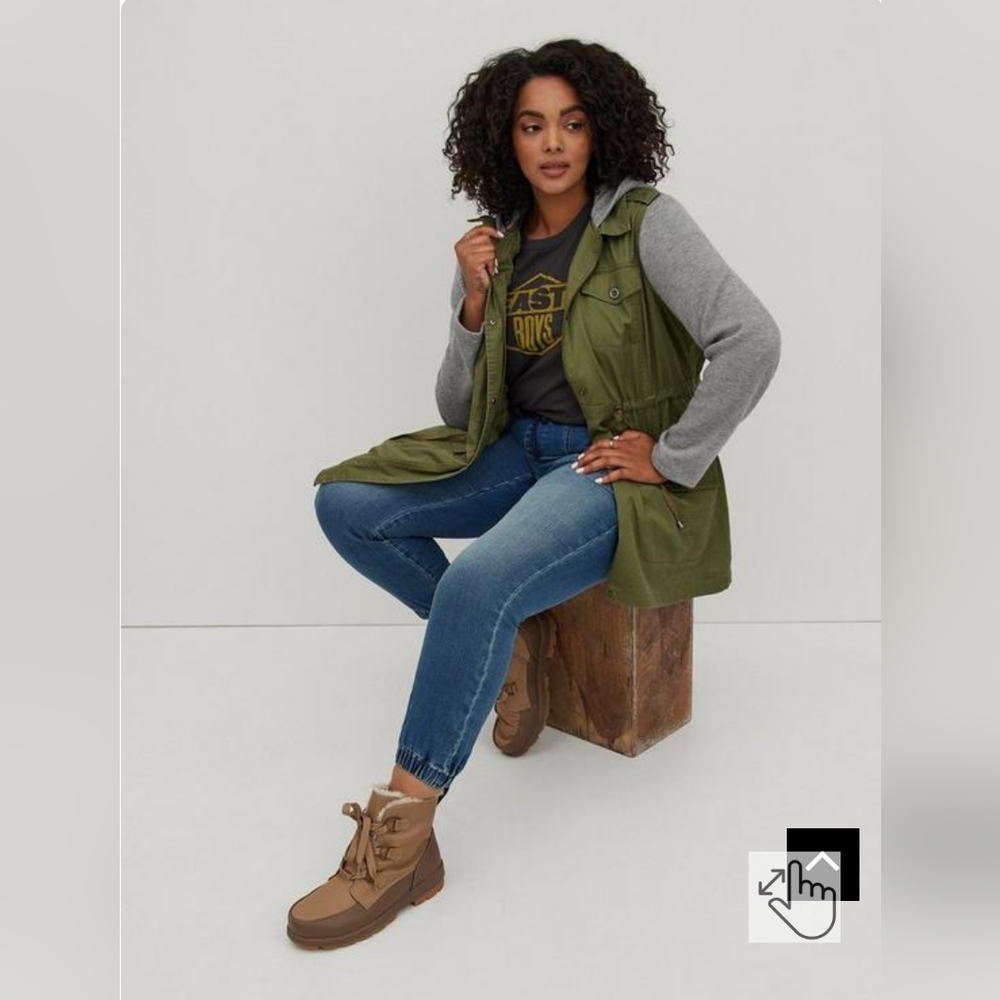 Torrid Twill Hacci Sleeve Anorak